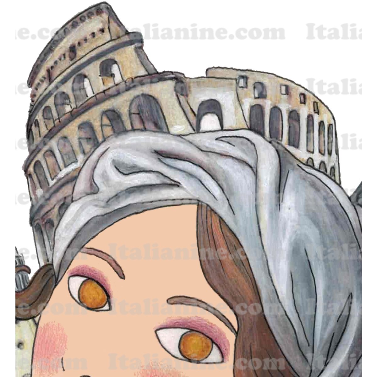 Maglietta Roma - illustrazione originale Italianine