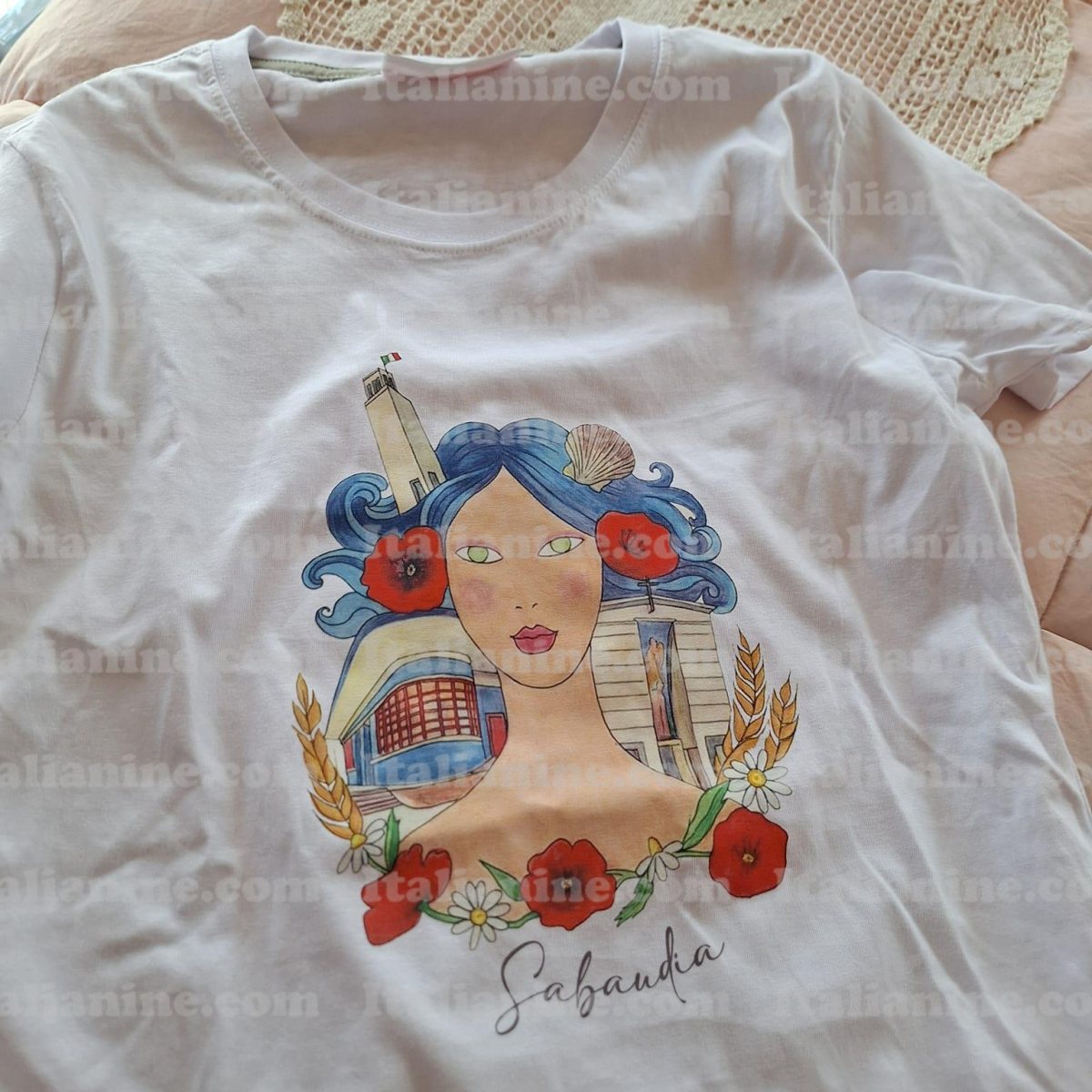 Maglietta Sabaudia - illustrazione originale Italianine