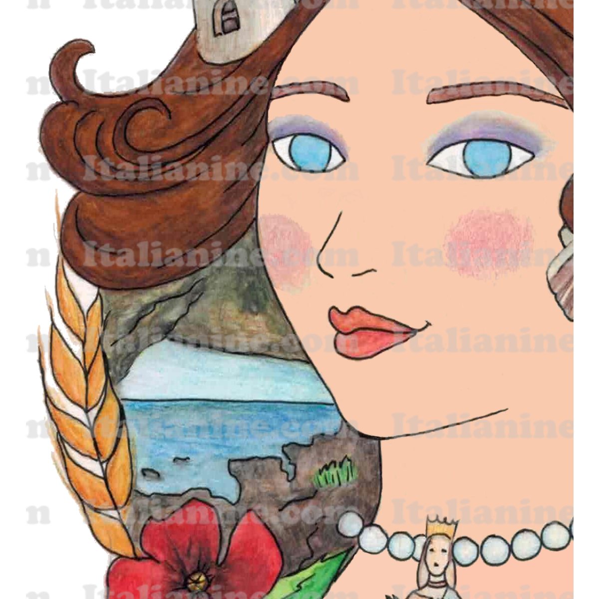 Maglietta San Felice Circeo - illustrazione originale Italianine