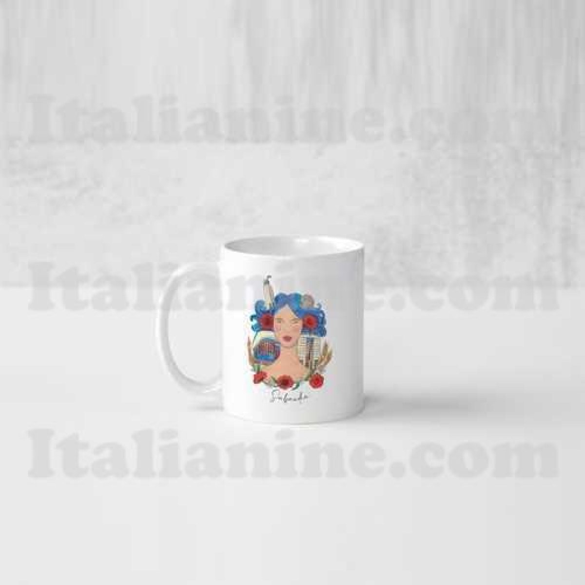Tazza Sabaudia - illustrazione originale Italianine